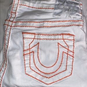 White/pink true religion jeans